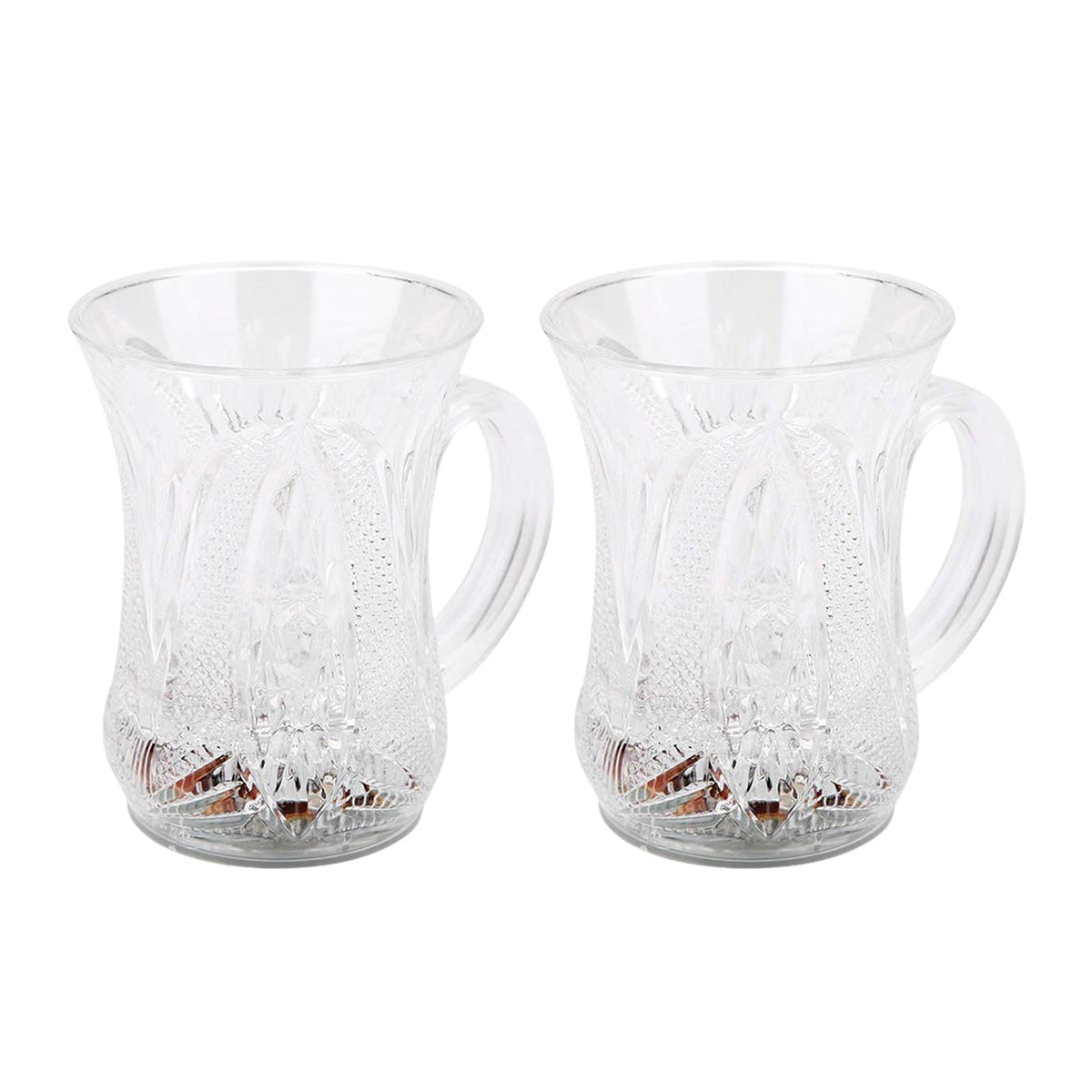 LED Light-Up Party Cups - Flashing Water-Activated Drinking Glasses with Handle (2-Piece)