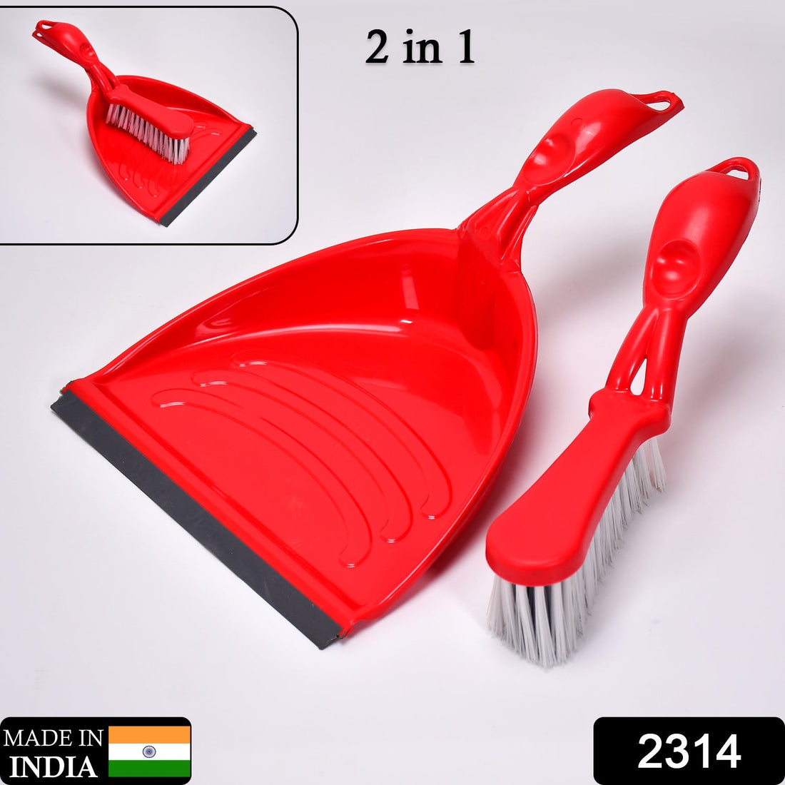 Multipurpose dustpan set for various cleaning tasks.