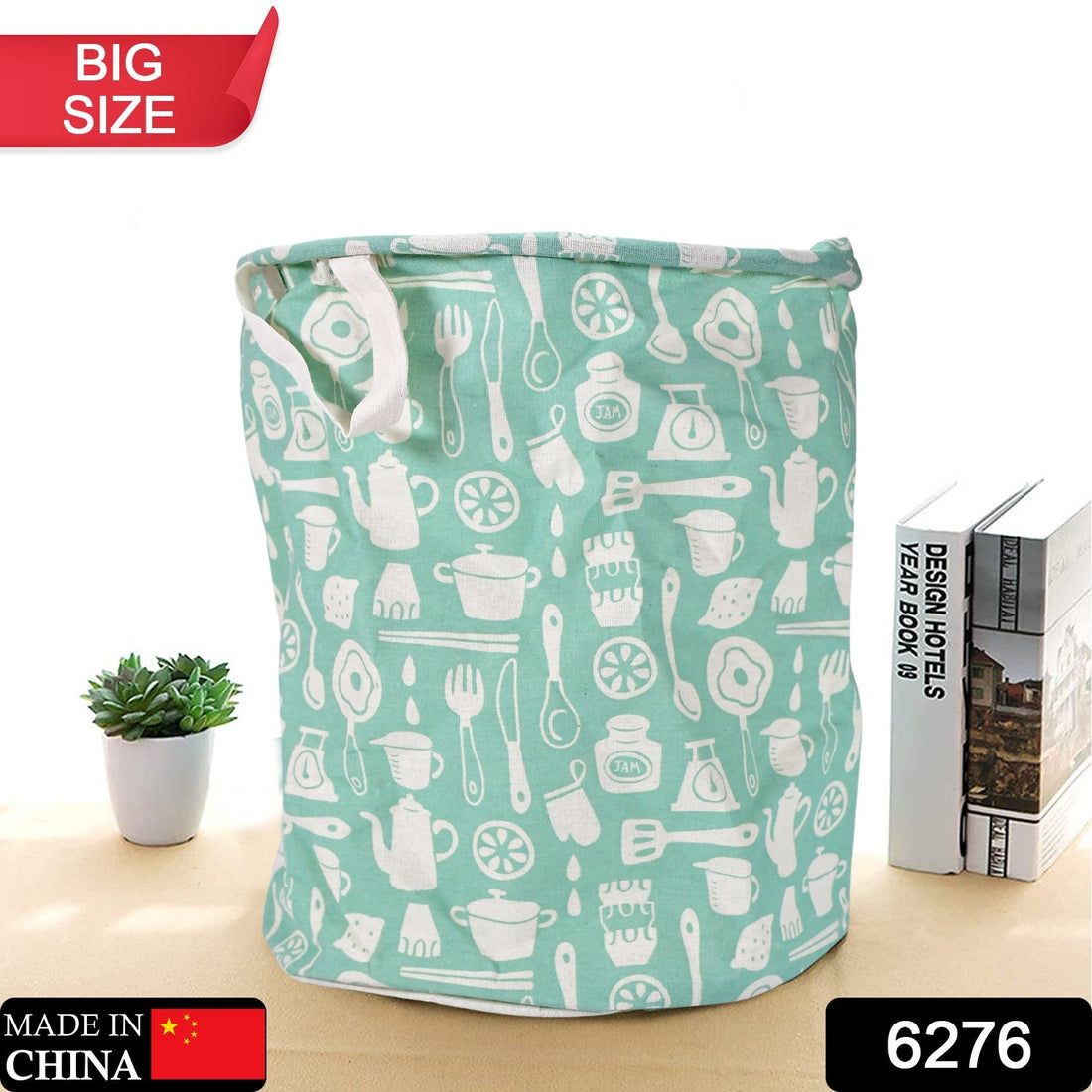 Collapsible laundry storage bag with handles