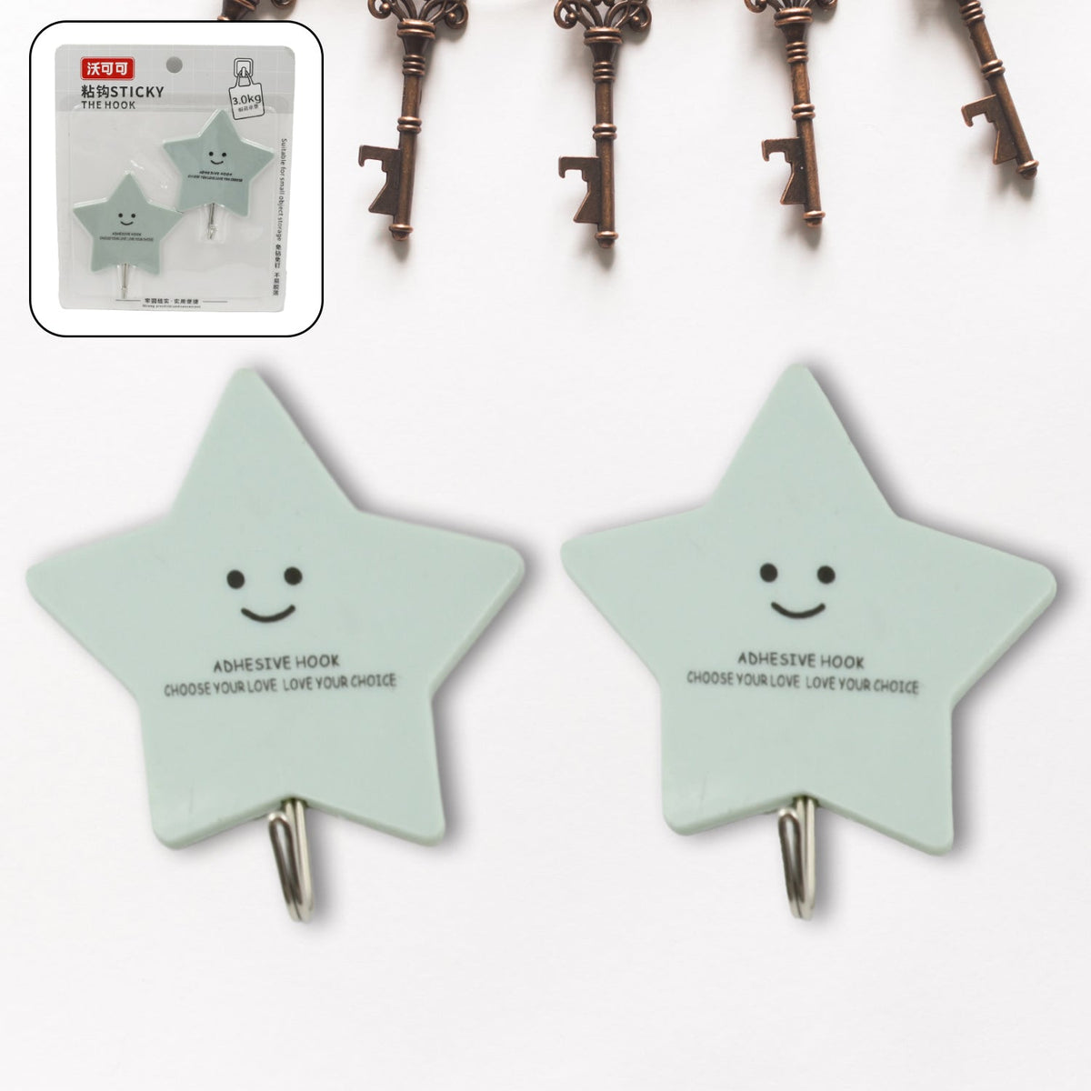 Multipurpose Strong Self-Adhesive Hooks – Heavy Plastic Wall Hooks for Home, Kitchen & Office Use