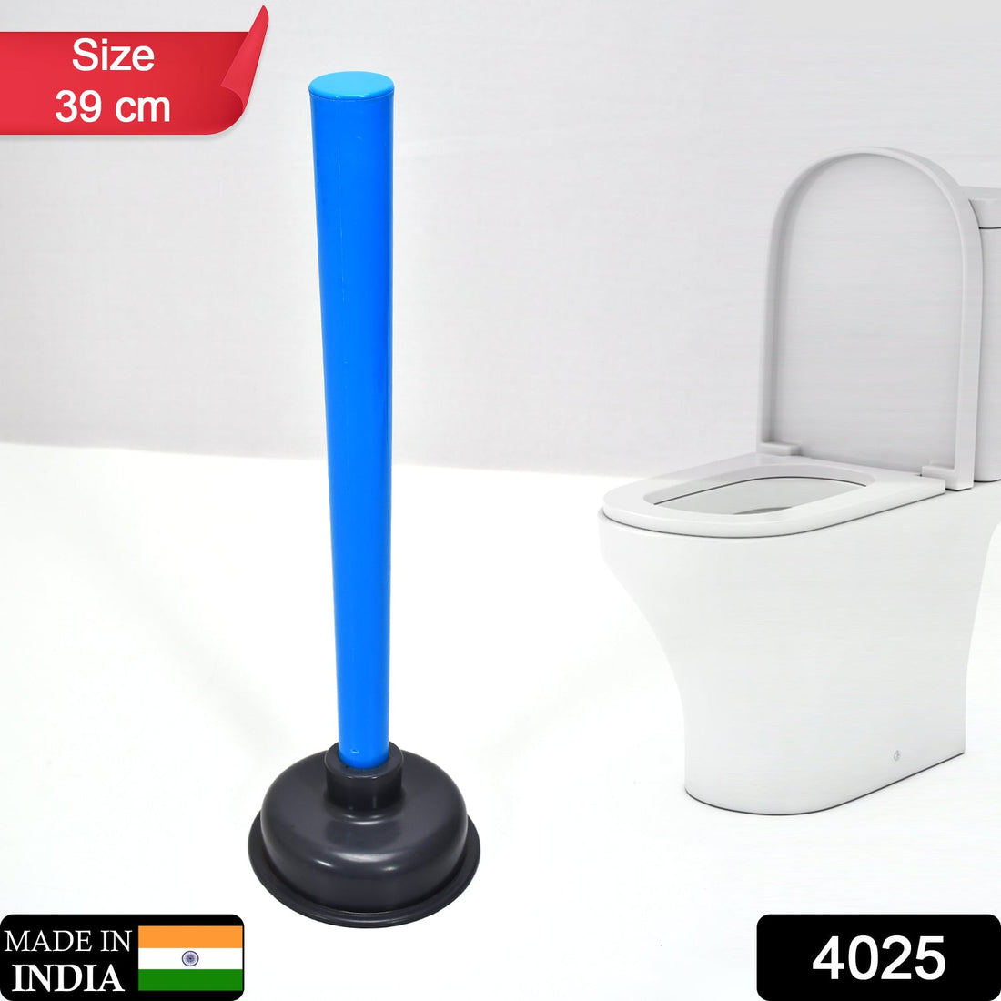 Suction device for toilet blockage, plunger view