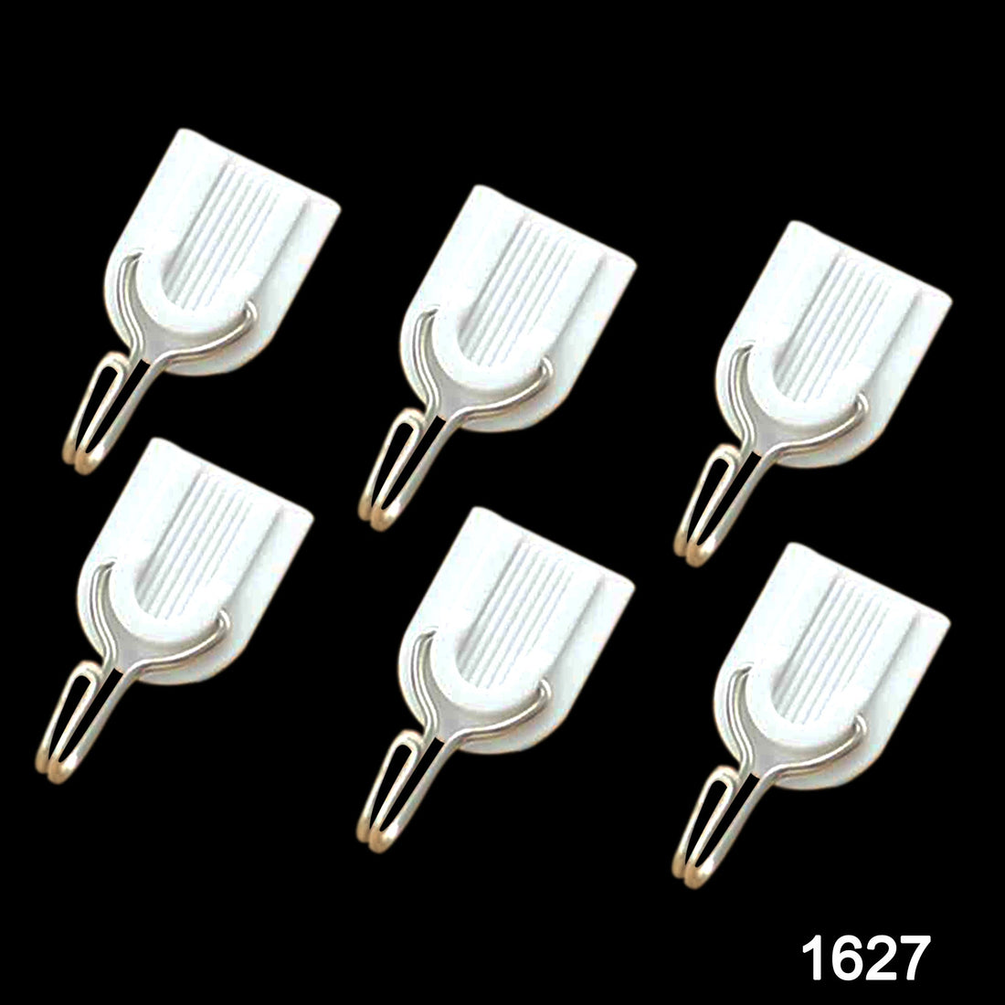 Wall hook for towels with adhesive backing.