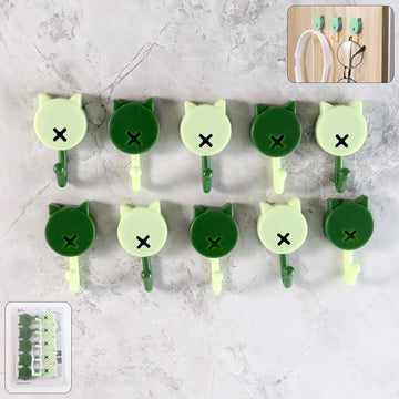 Self Adhesive Round Wall Hooks (10 Pc)