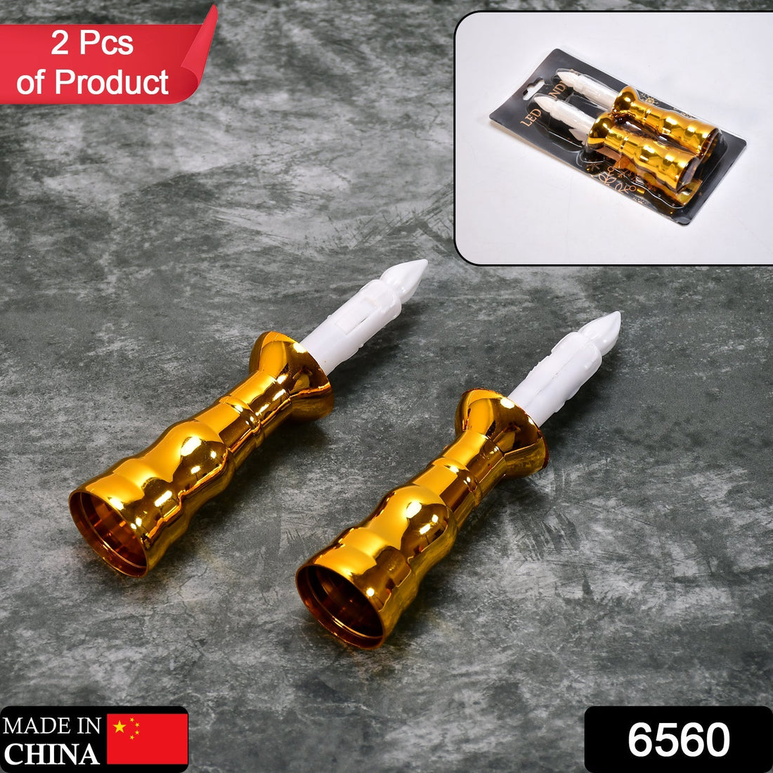 Set of 2 LED flameless candles, indoor decor for events