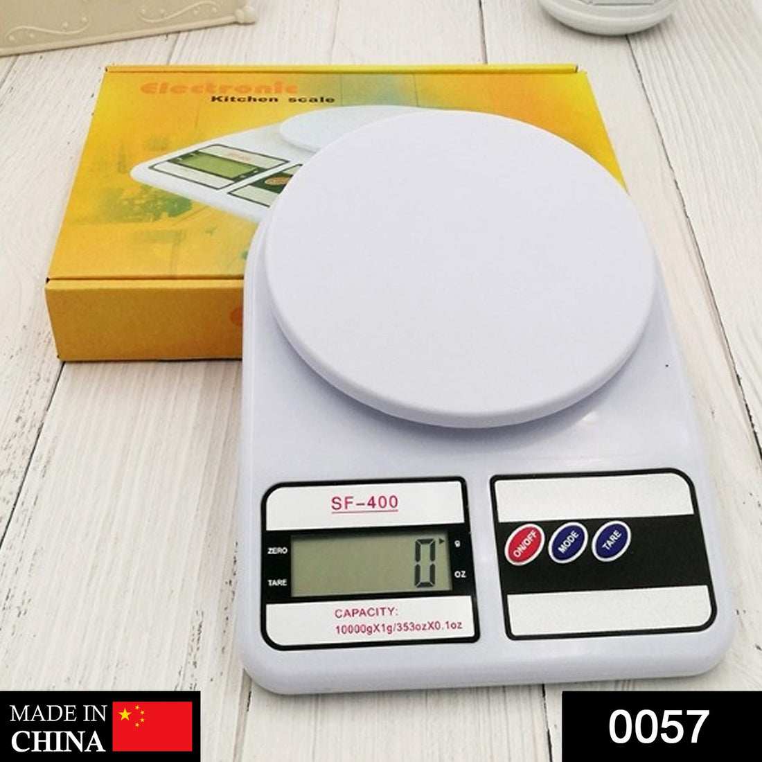 Digital weighing scale for precise 10 kg measurements.