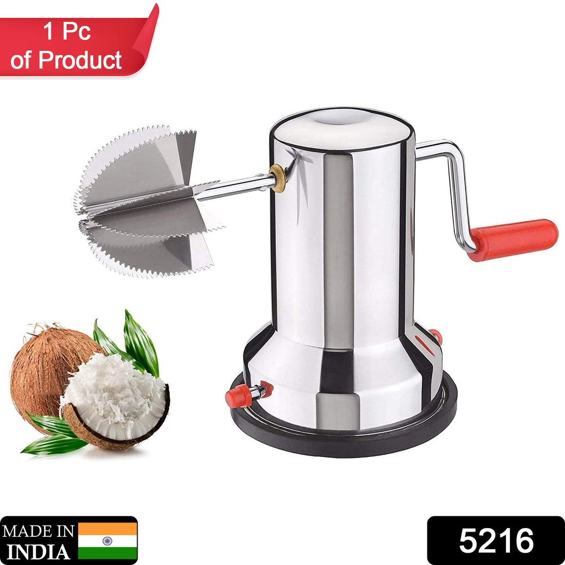 Manual steel coconut scraper