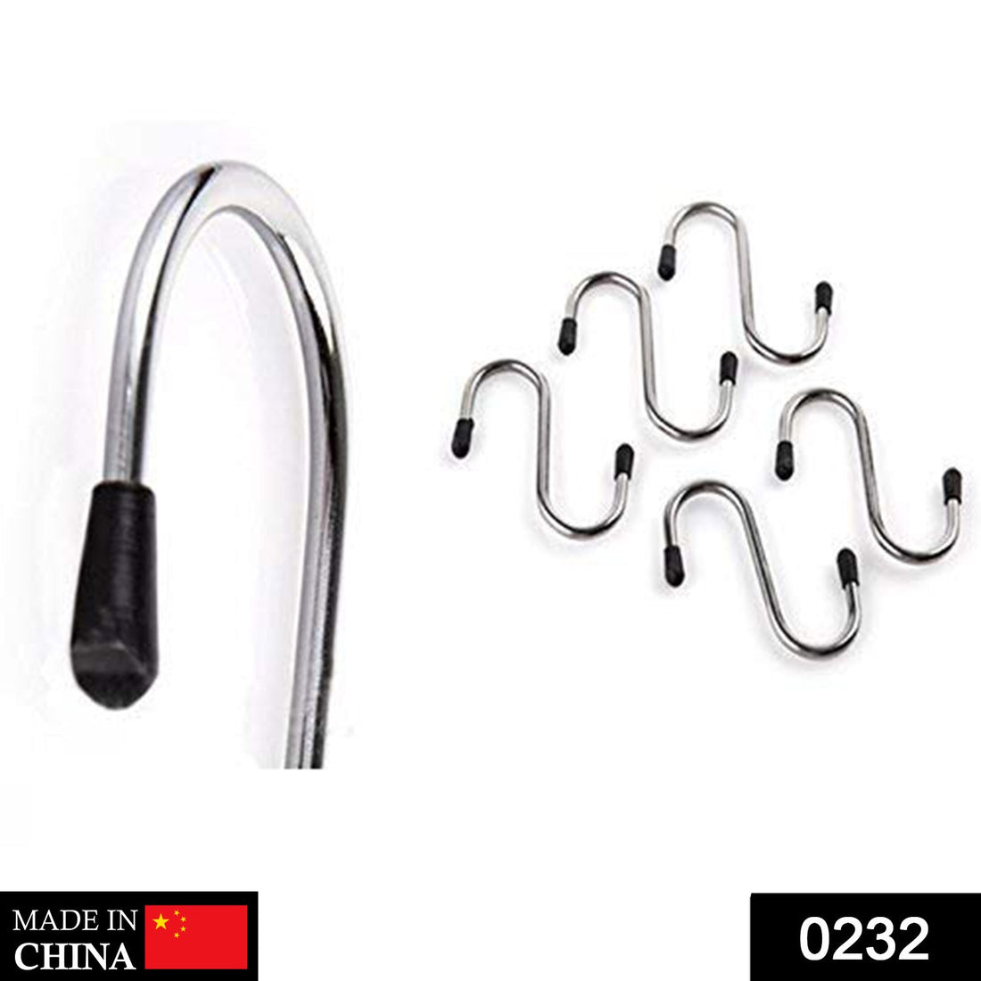 S-shaped stainless steel hooks for hanging, durable and heavy-duty.