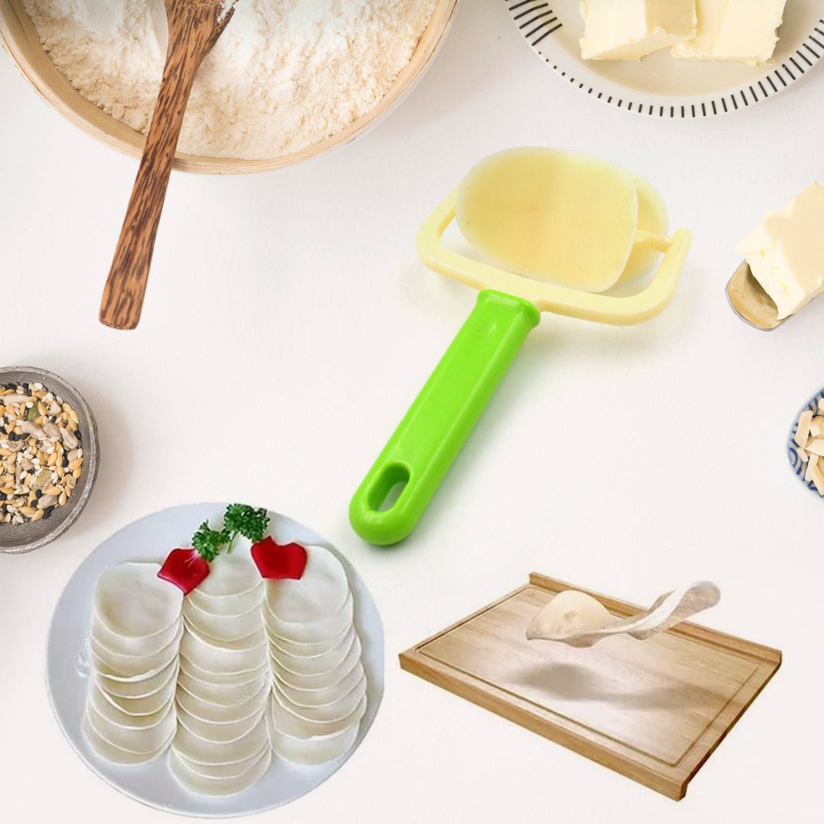 Plastic Cake Ball Cutter - Round Roll Forming Mold for Baking & Puri Making (1pc)