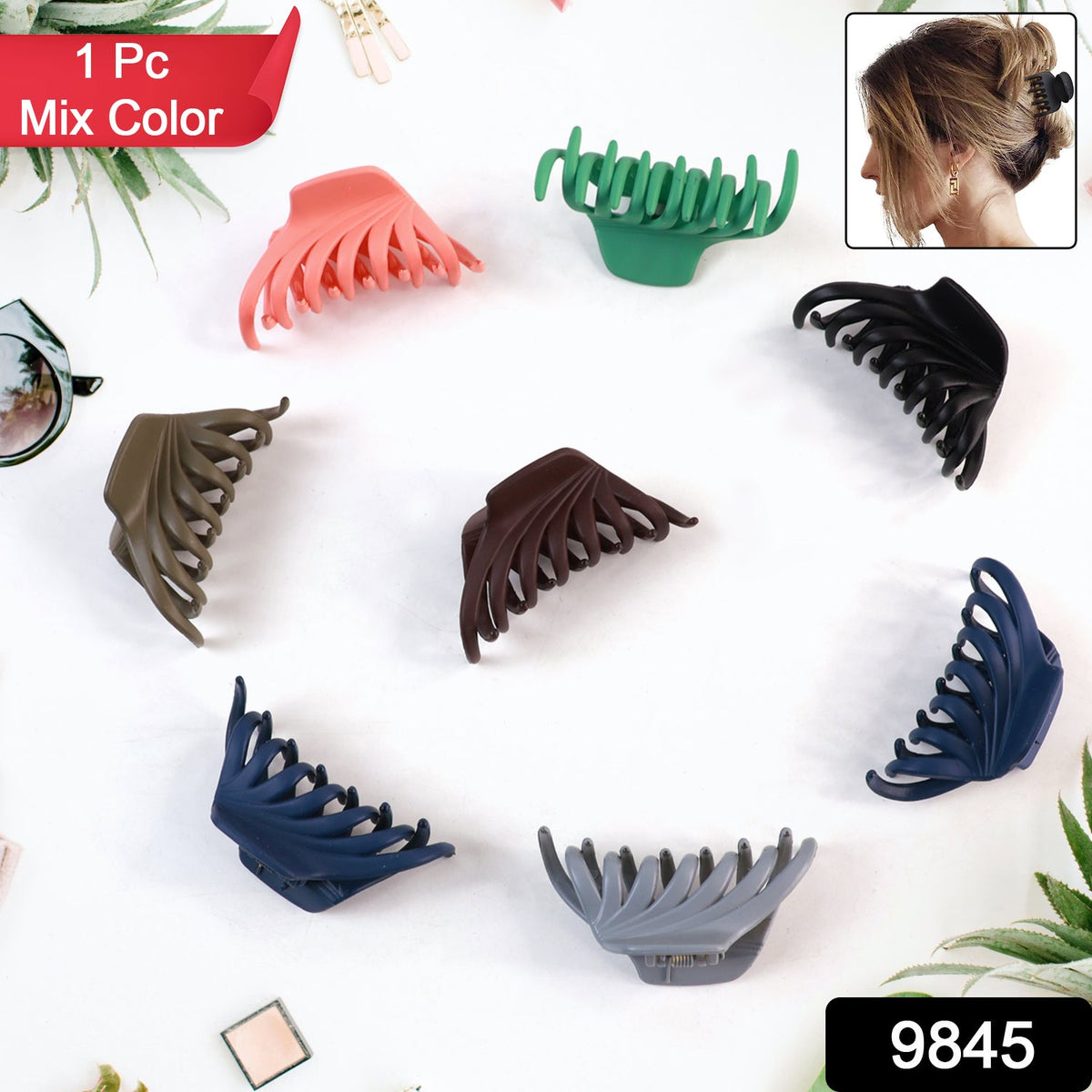 Plastic Hair Clamp Grip, Simple Matte Hair Barrette Clamp (1 Pc)
