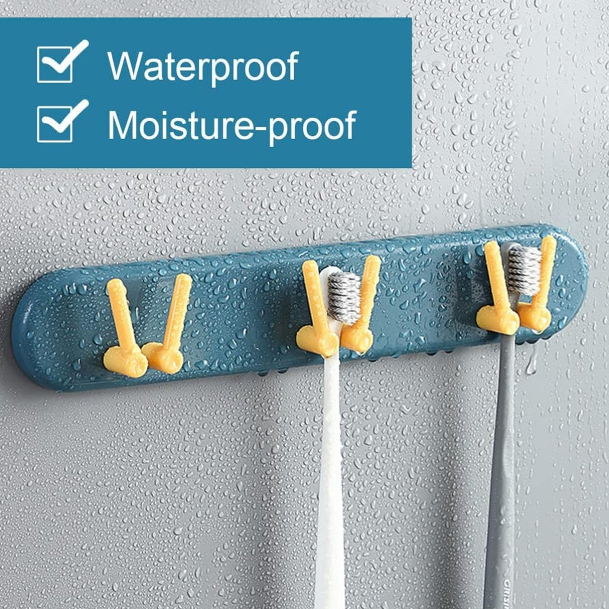 Versatile toothbrush holder with mounting options for easy bathroom organization.