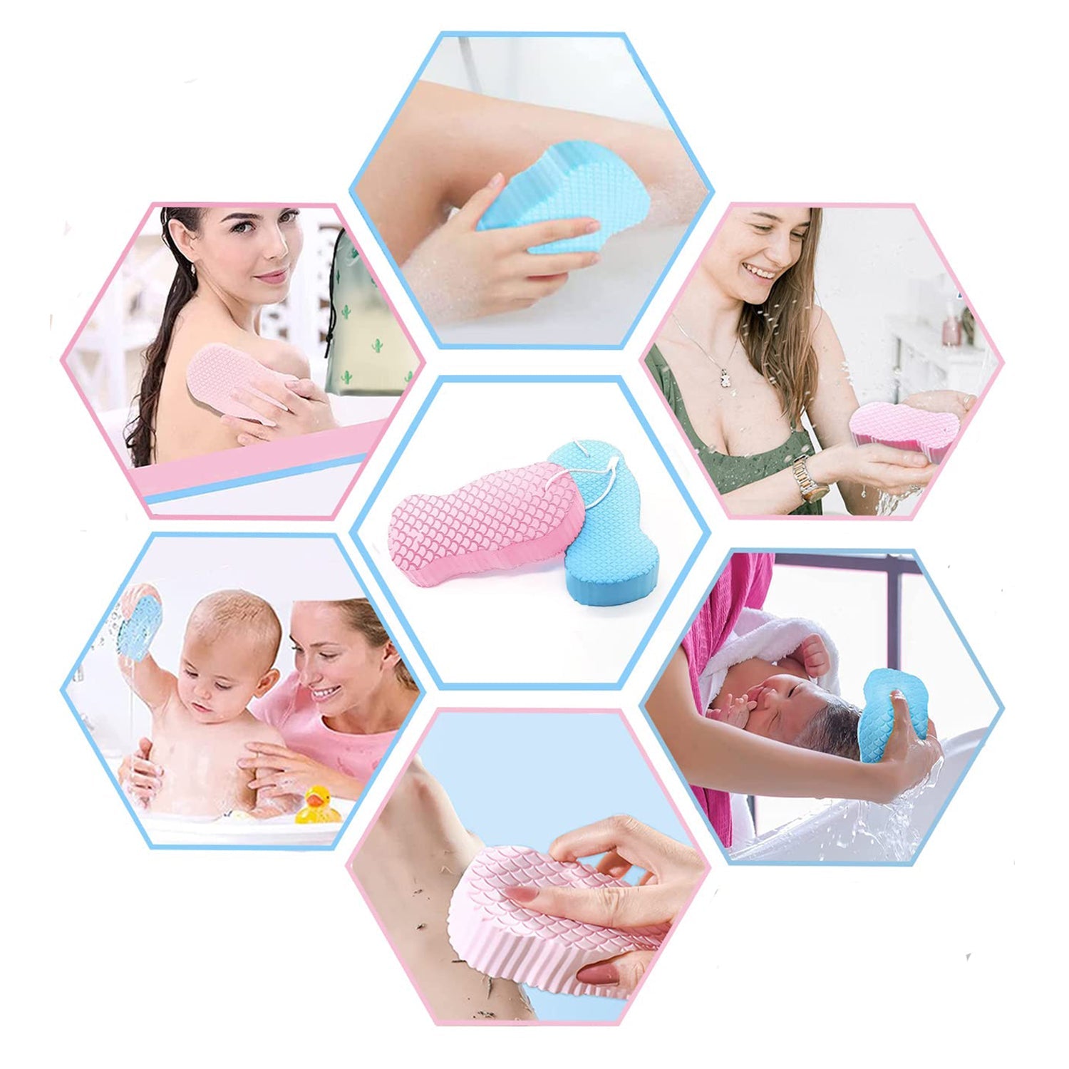 Ultra Soft Exfoliating Sponge | Dead Skin Remover Sponge For Body | Face Scrubber for Women and Men