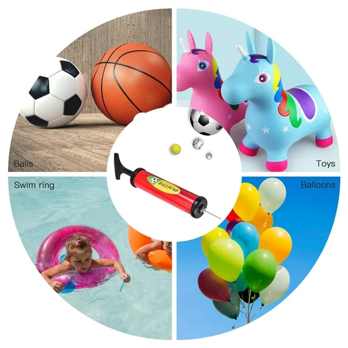 Plastic Pump for Inflating Balls (28 CM) - Inflatable Ball Development Toy
