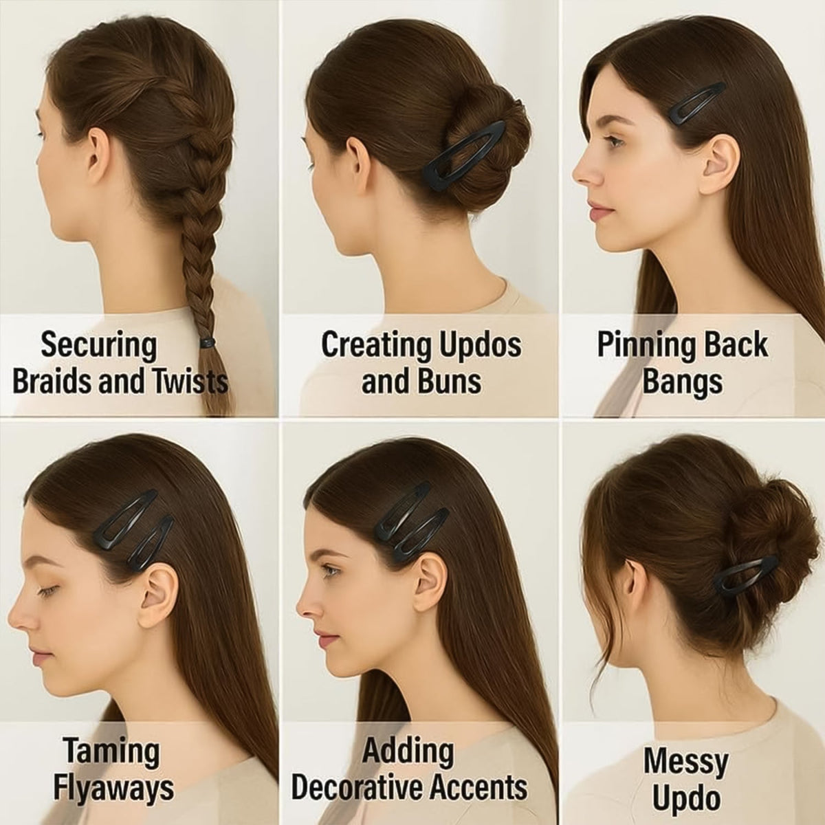 Metal Hair Clips Set (10 Pcs Set), Hair accessories