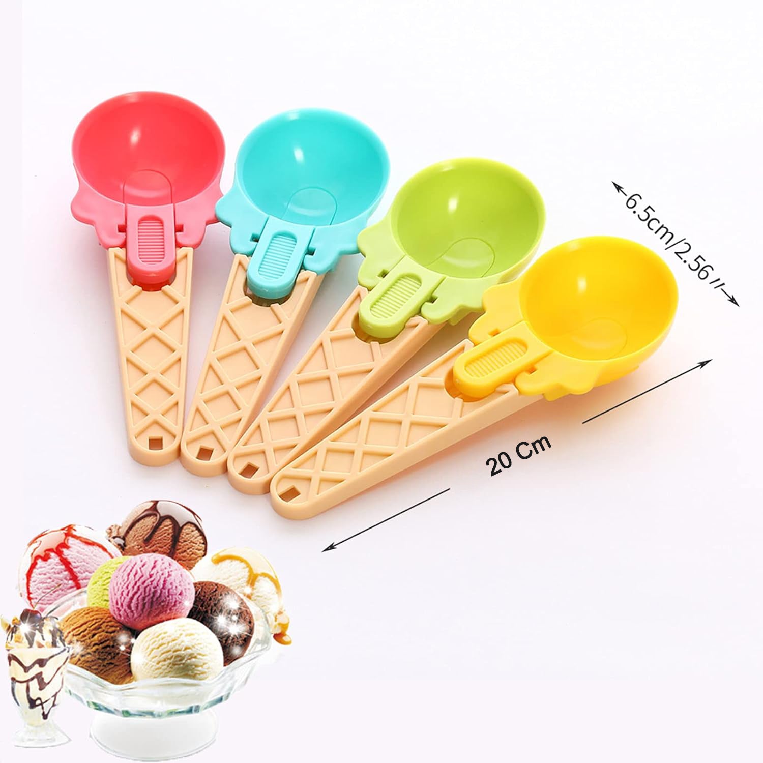 2-Piece Plastic Ice Cream & Watermelon Scooper with Trigger Dipper