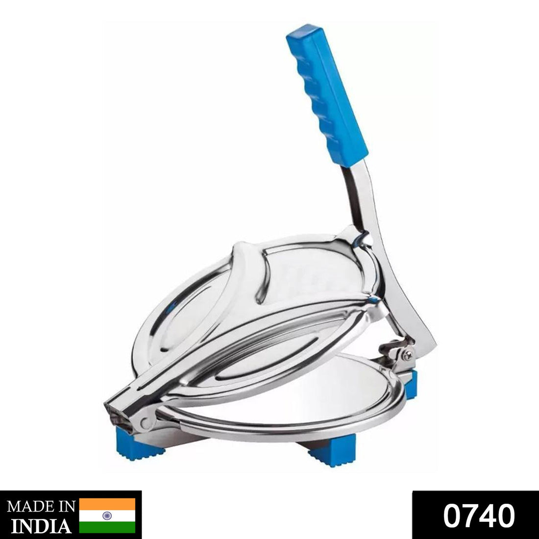 Compact papad maker machine for quick and easy dough flattening.