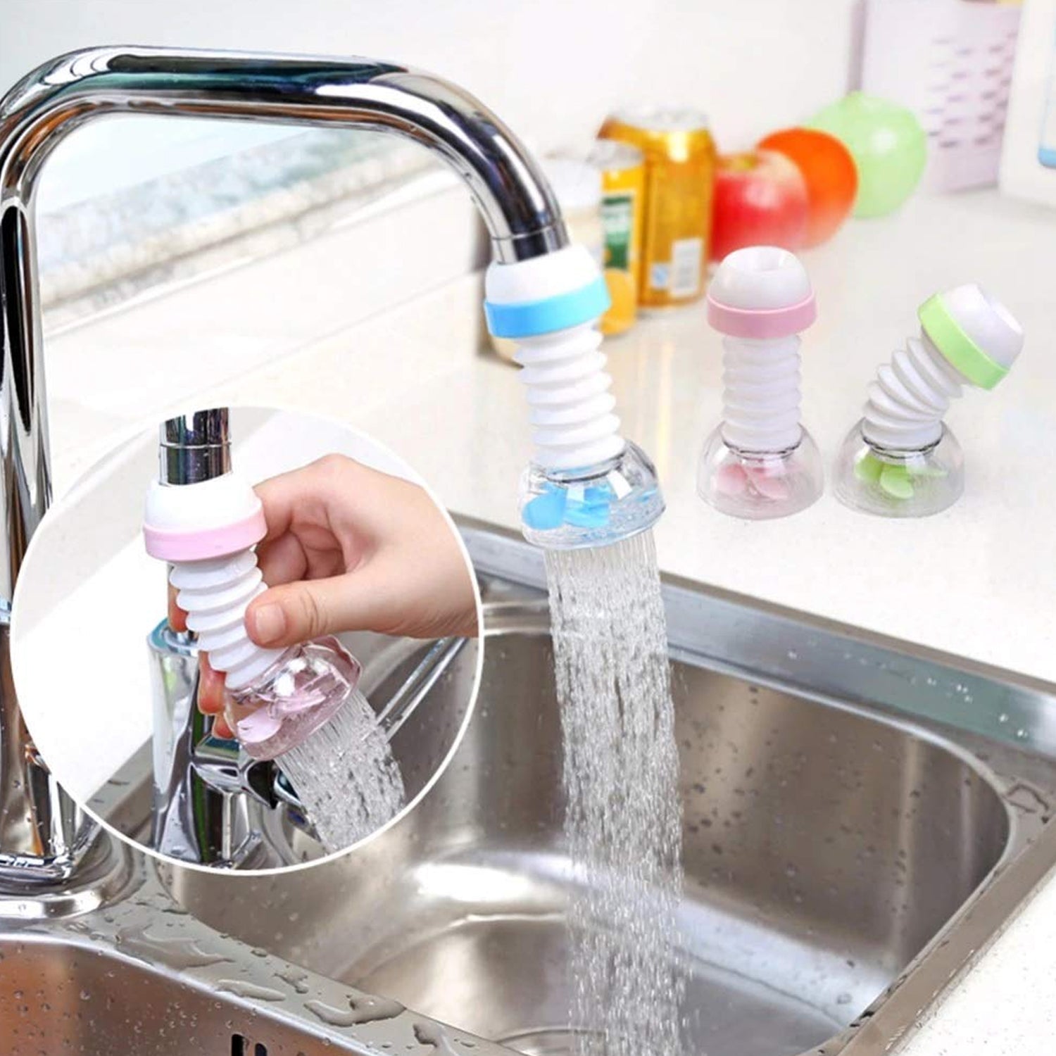 Multipurpose Adjustable Kitchen Sink Tap Water Filter with Rotating Faucet Sprayer (1 Pc)