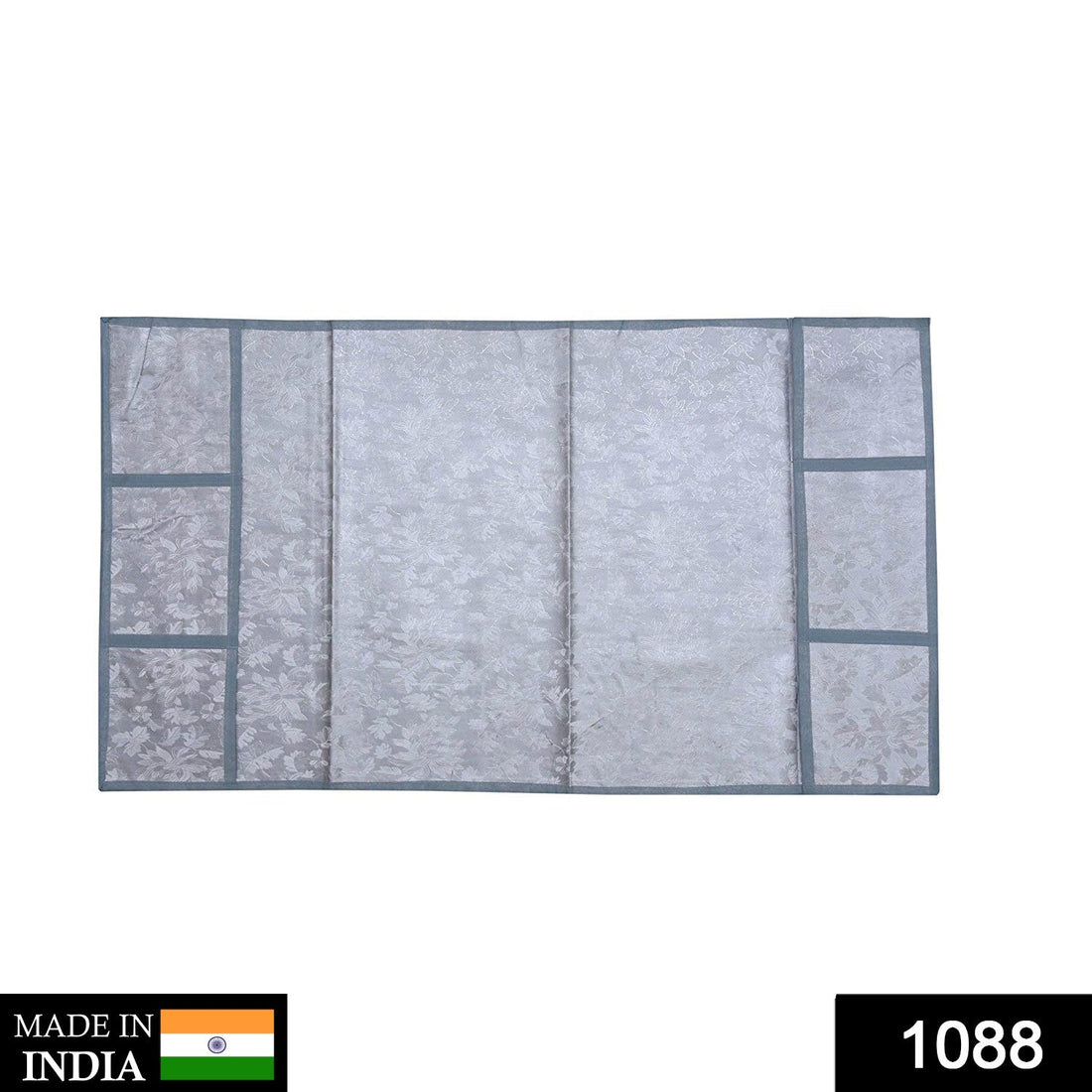 Fridge top cover featuring a mix of decorative patterns.