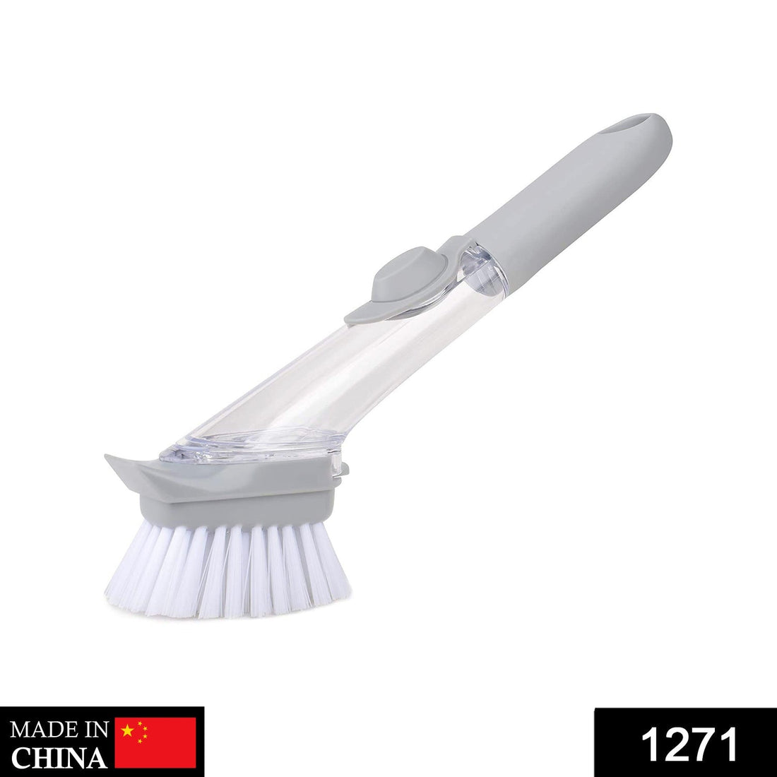 Liquid dispenser dish brush scrubber