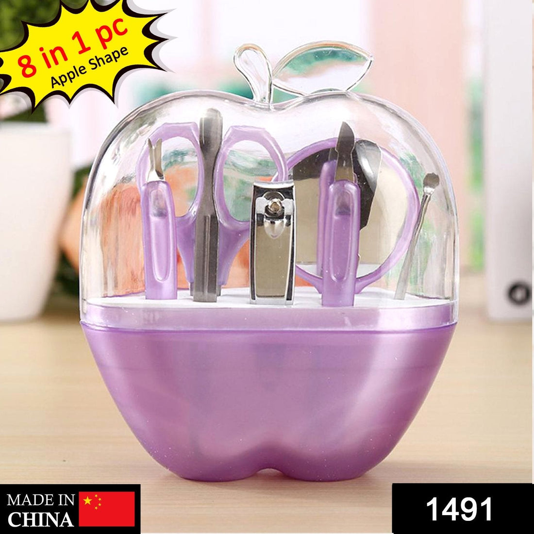 8-in-1 manicure set in apple shape