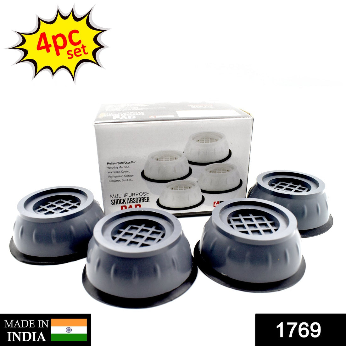 Anti vibration pads with suction cups for reducing appliance noise
