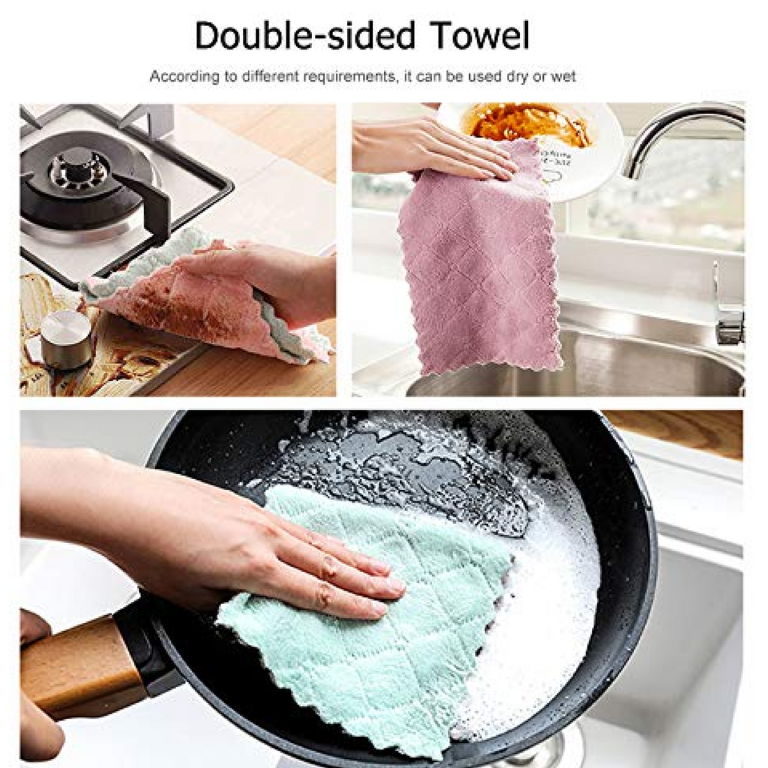 Multi-purpose wash towel in vibrant colors for kitchen use