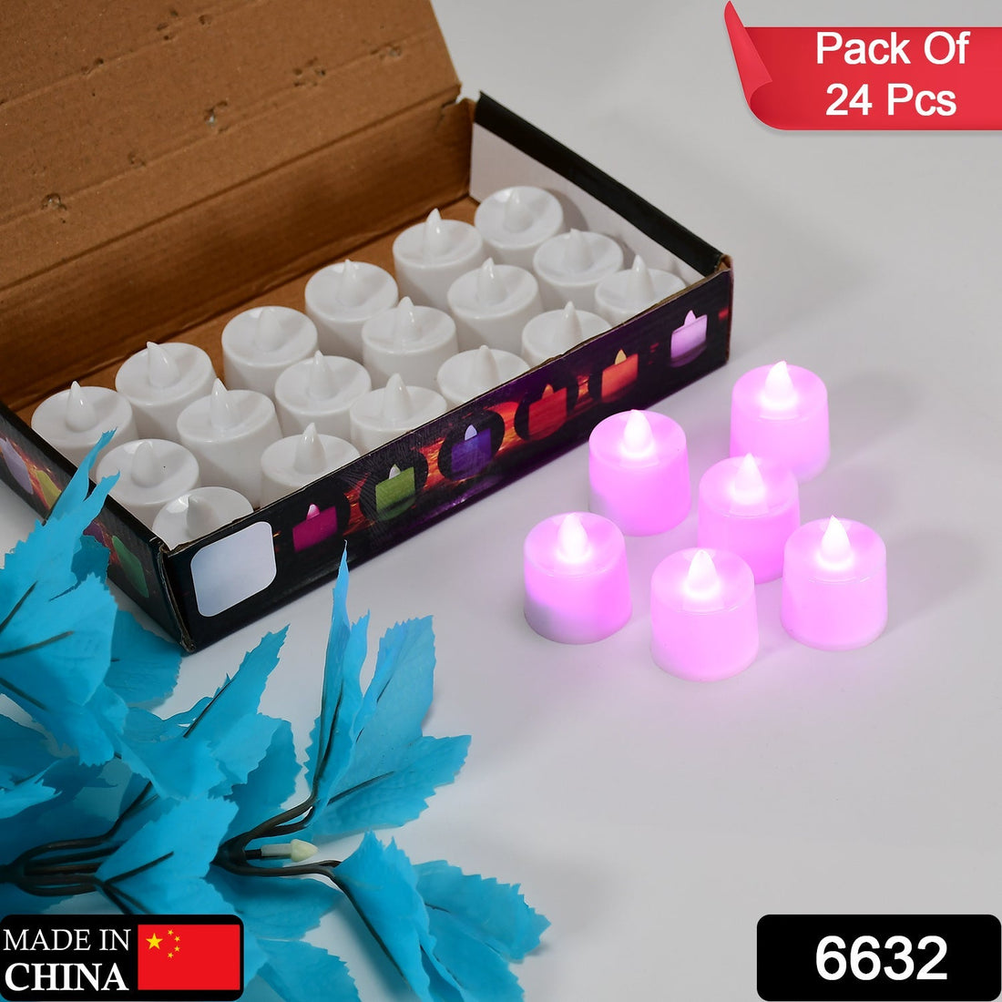 Pink LED flameless tealights