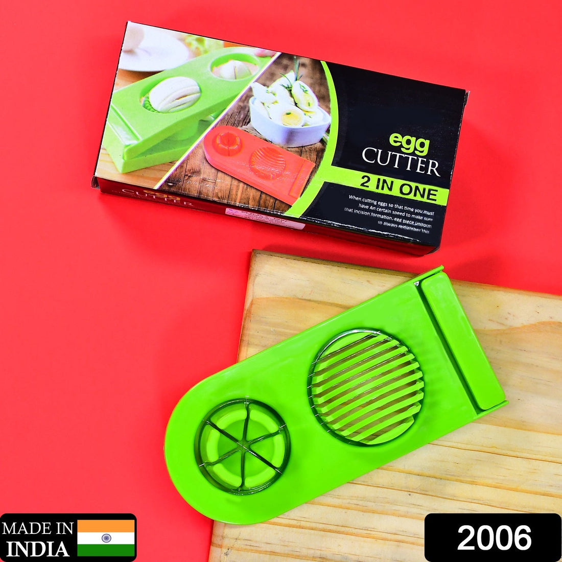 2 in 1 double cut boiled egg cutter with stainless steel wire