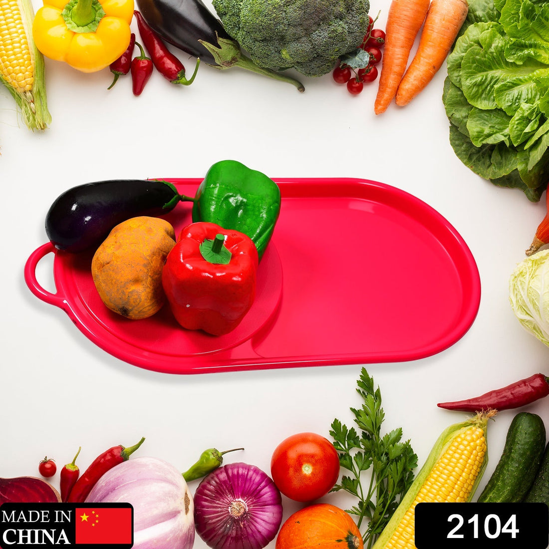 Plastic chopping tray for kitchen use