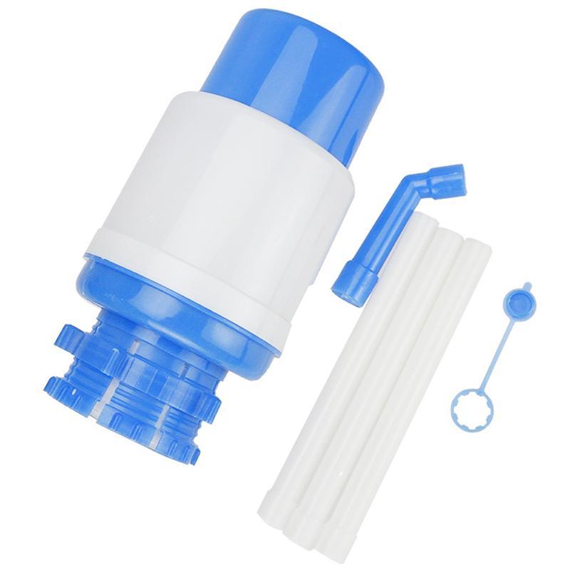 Hand press water pump for easily dispensing water from large bottles.