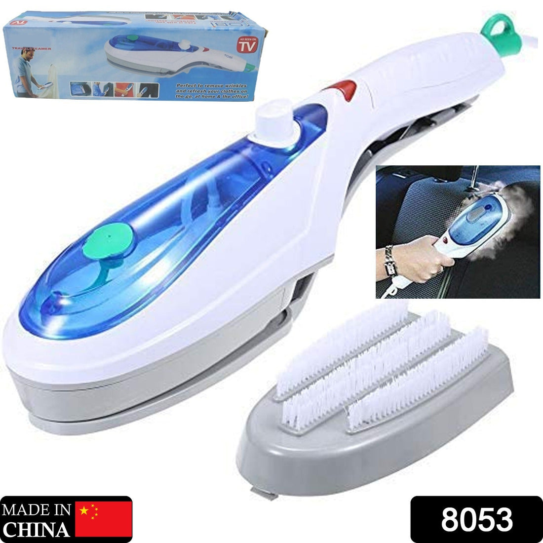 Steam iron for clothes, portable and compact