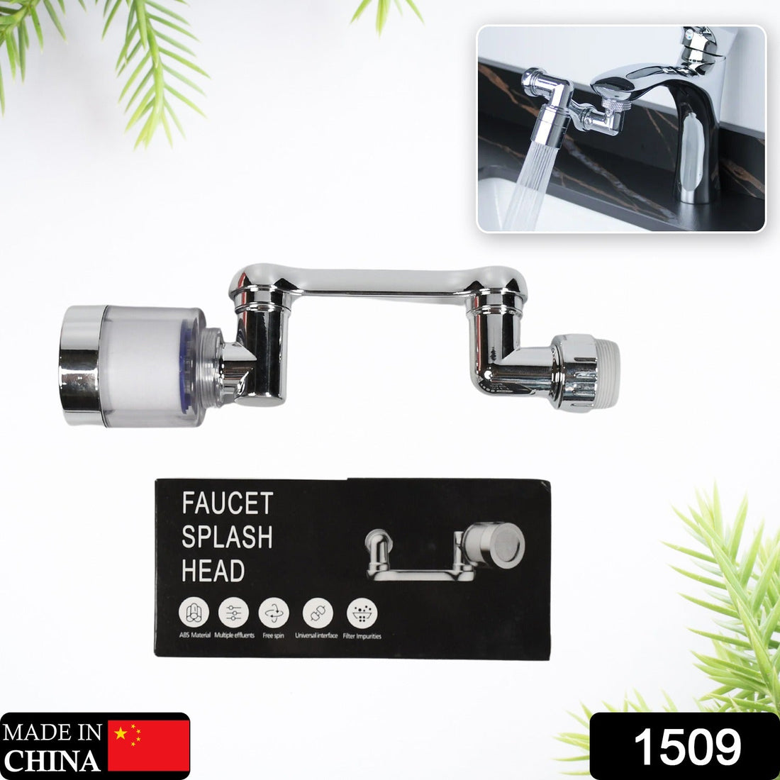 Rotating faucet sprayer head for water saving