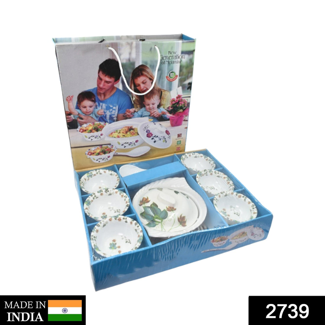 9-piece pudding set for serving food.