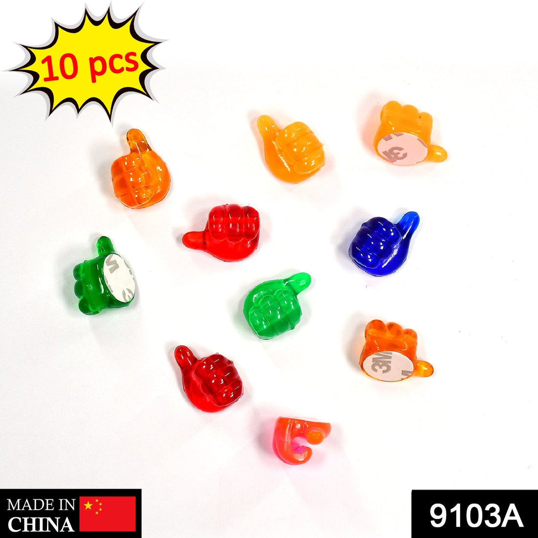 Hand-shaped wall clips for keys and cables.