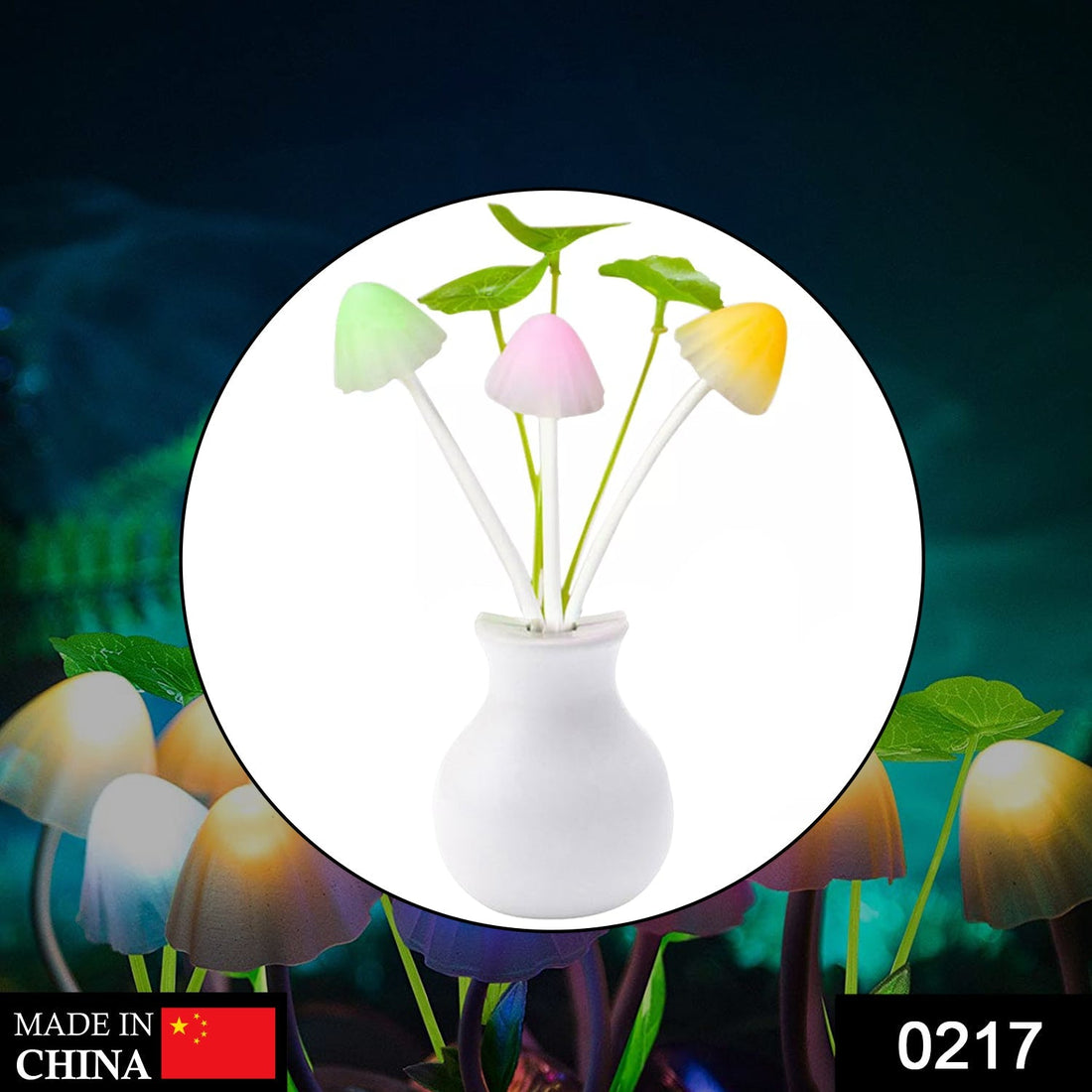 LED mushroom night light with auto sensor.