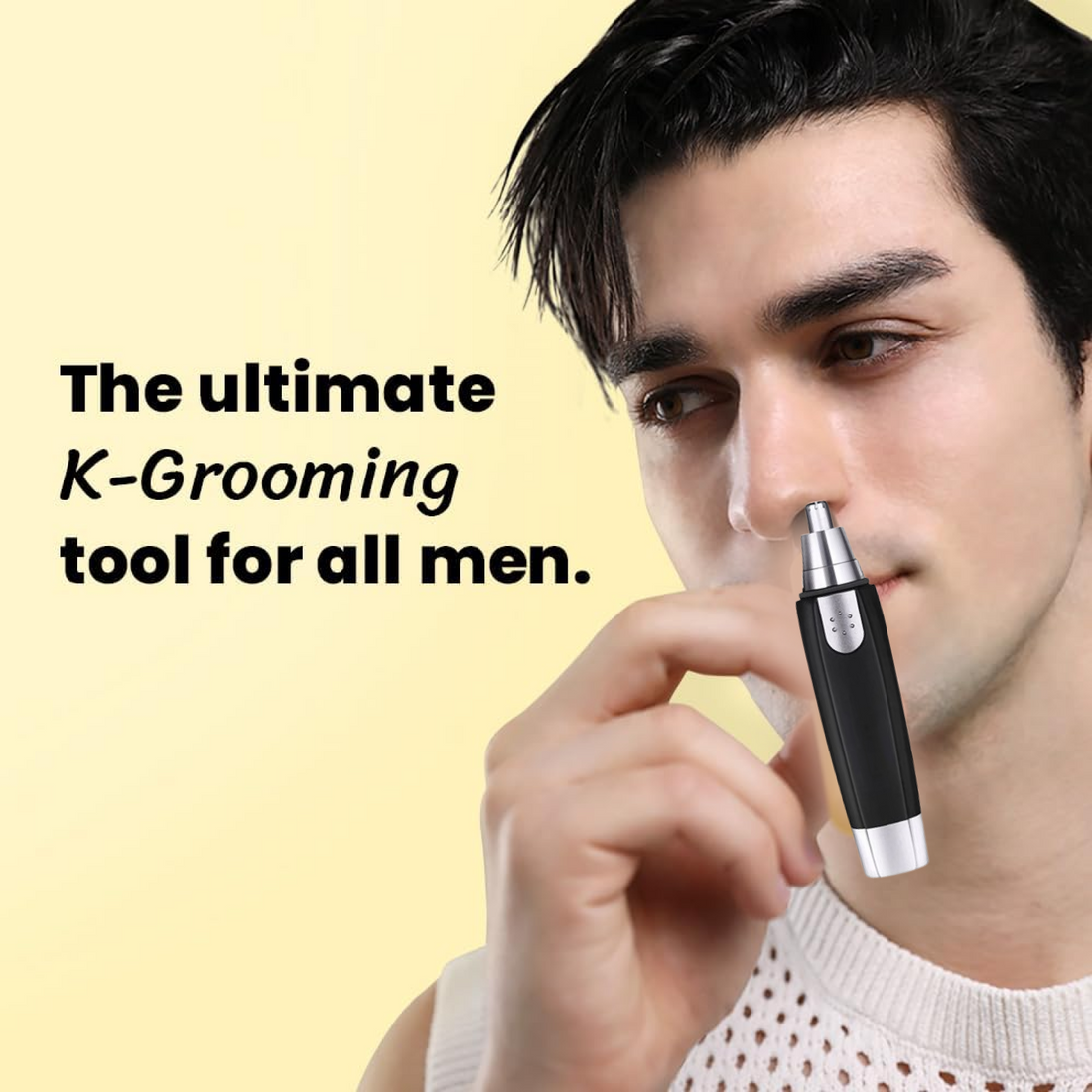 Nose hair trimmer with steel blade
