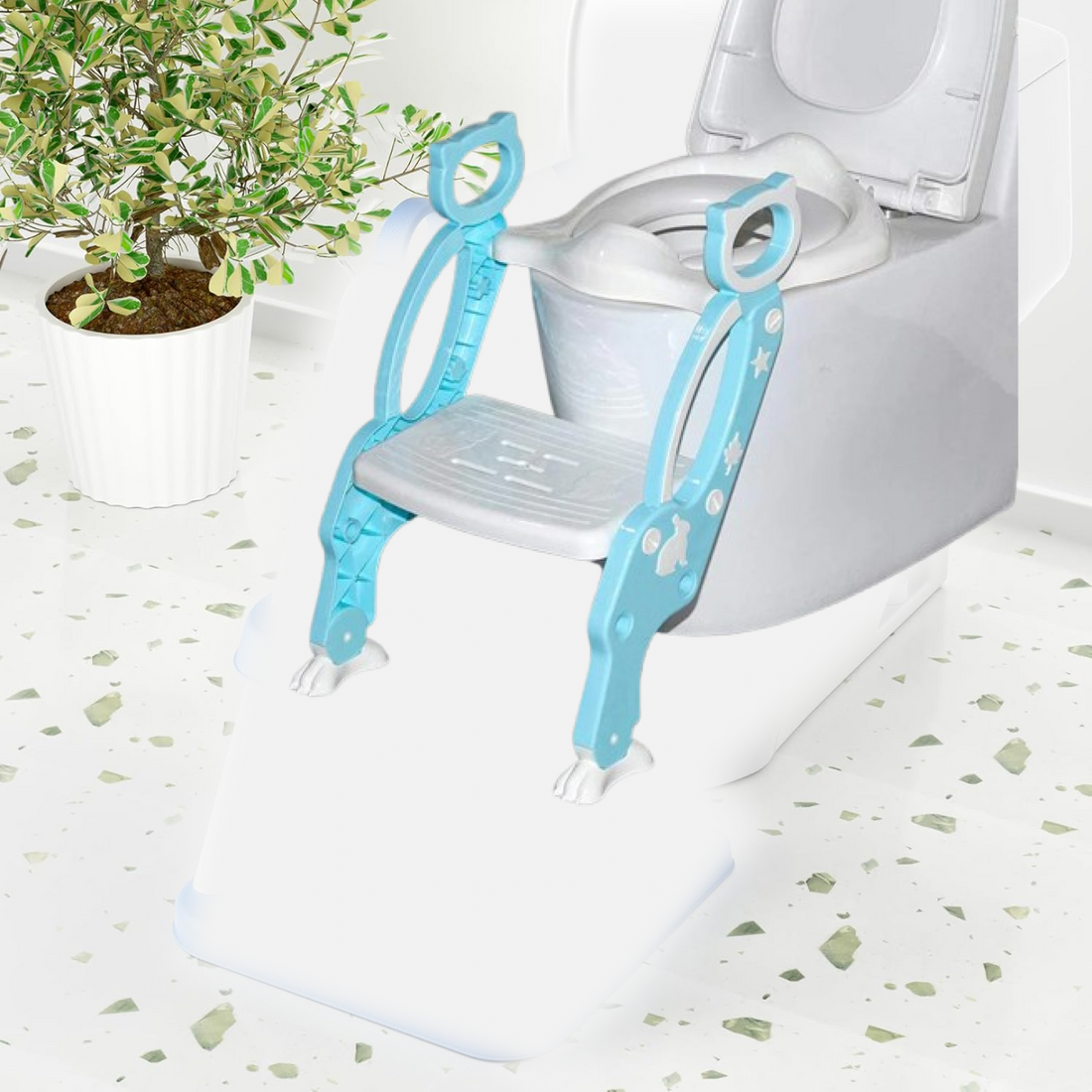 Potty training seat with step stool ladder for toddlers