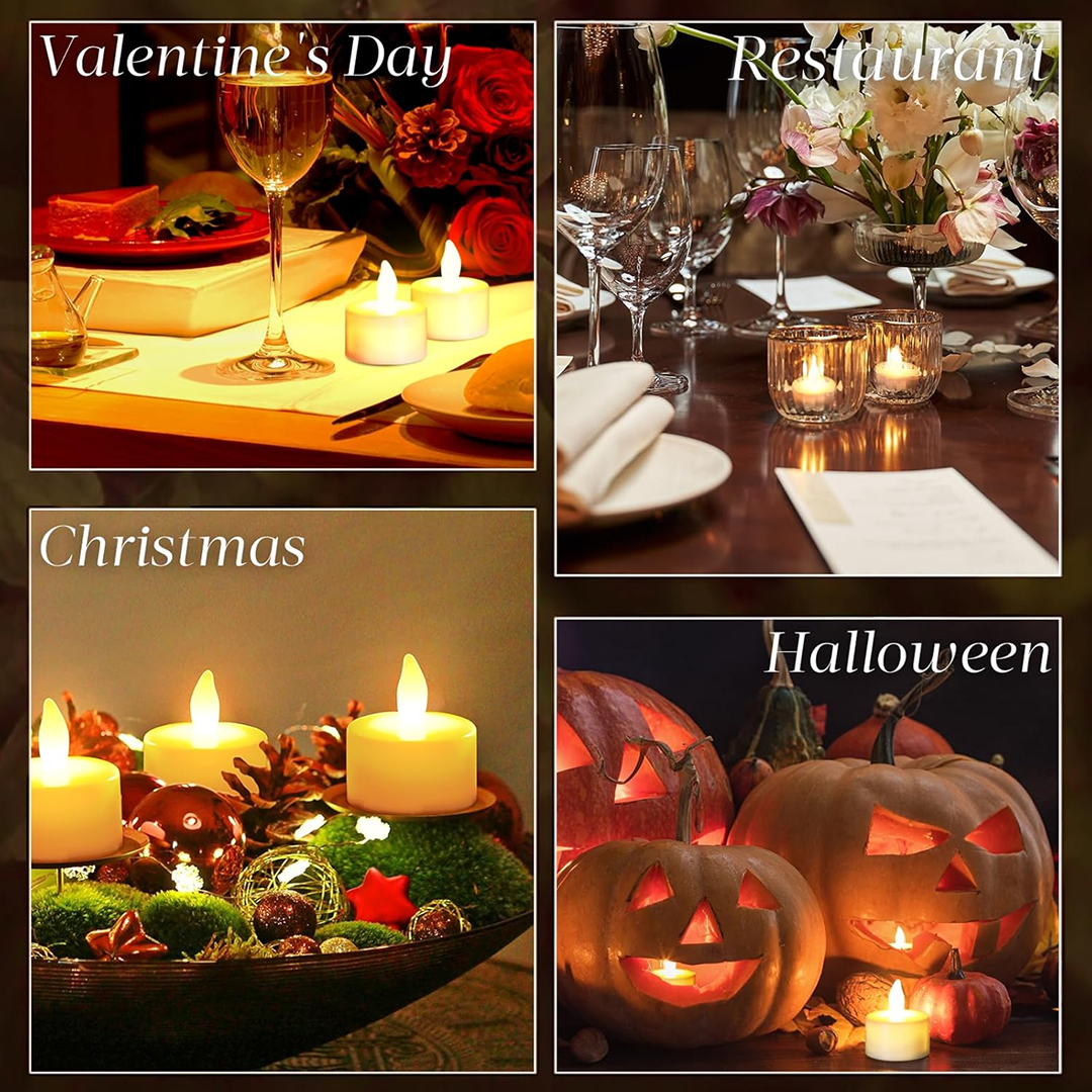 Set of 12 battery-operated floating candles