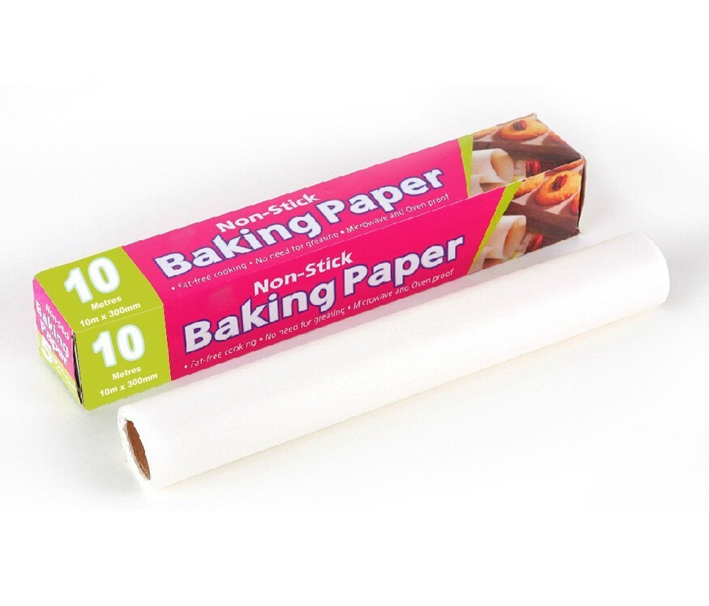 Non-stick baking paper in kitchen setting.