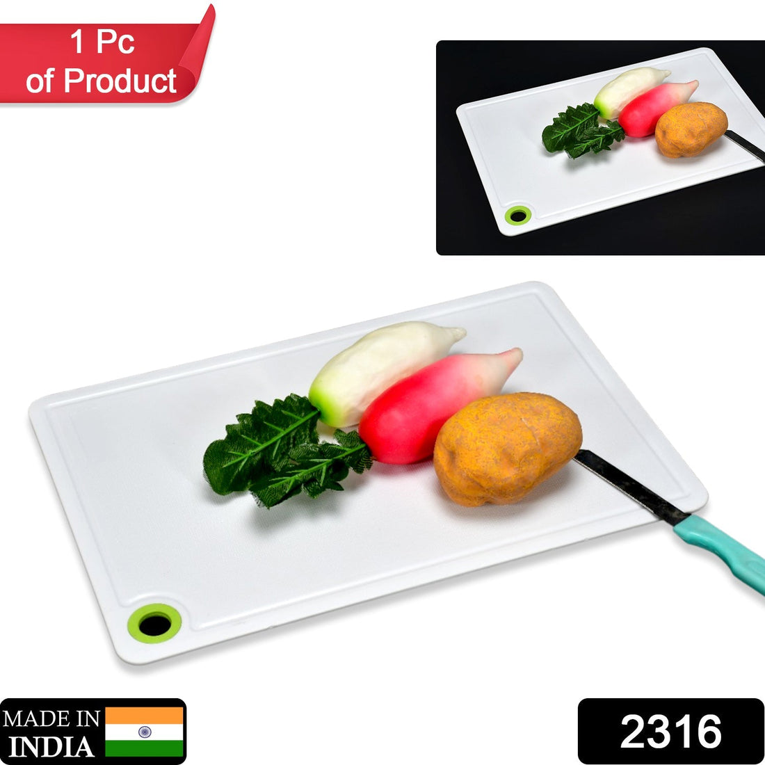 Plastic chopping board for fruits and vegetables