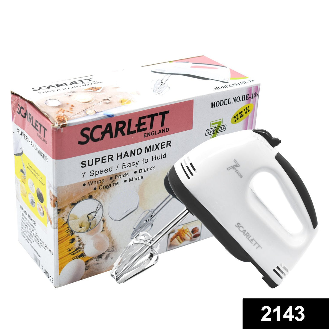 Compact hand electric mixer for whipping and mixing