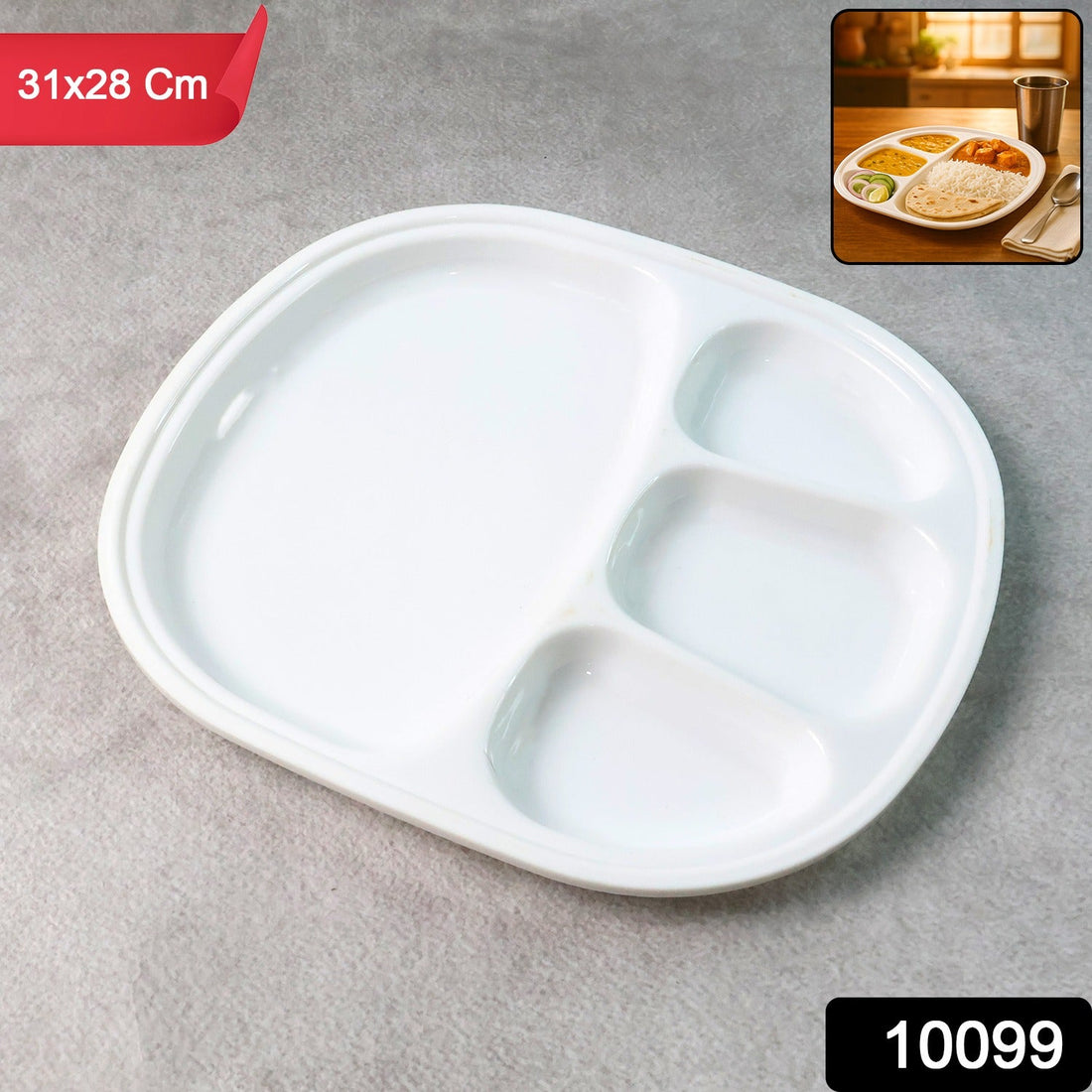 Plastic Large Compartment Dinner Plate