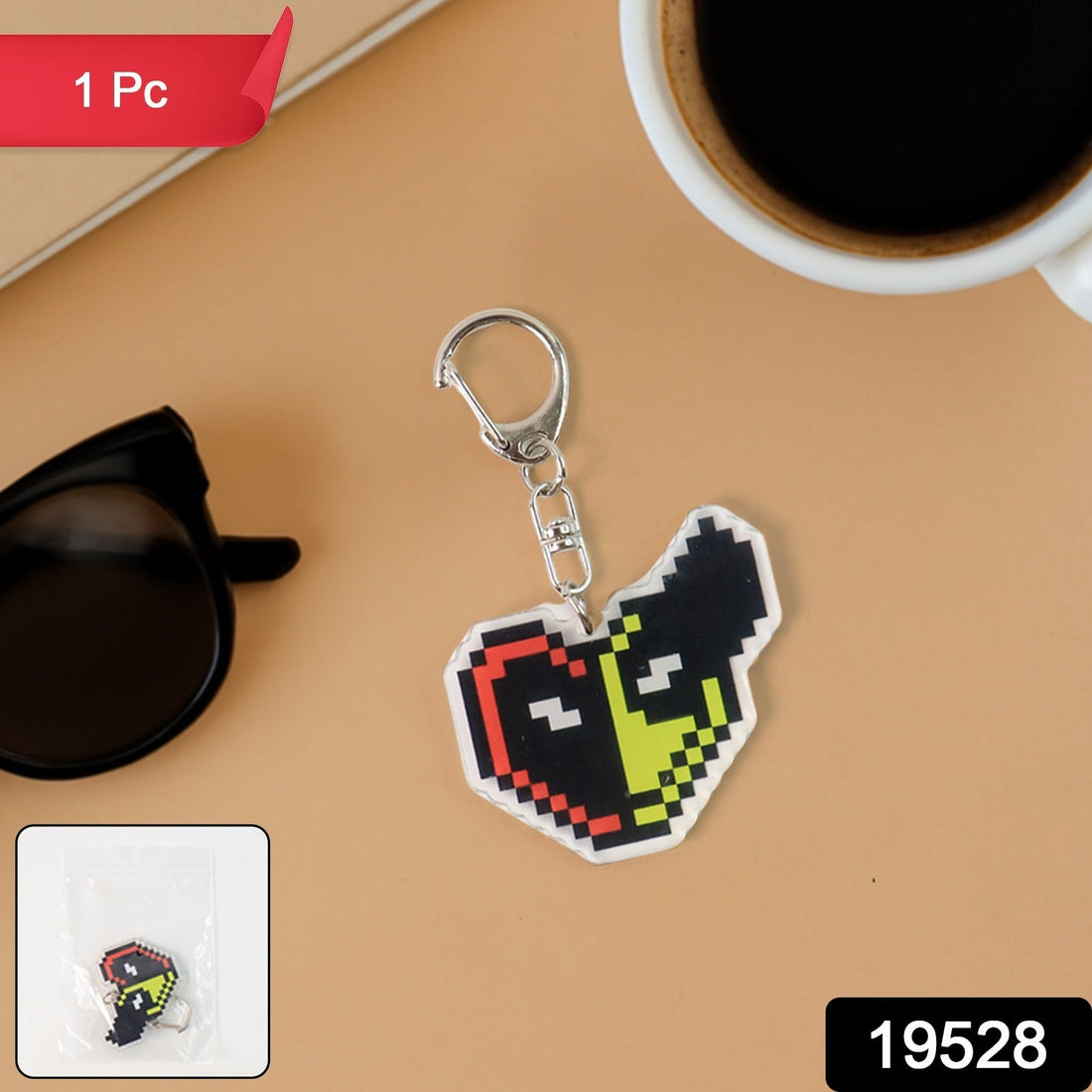 Pixel Art Acrylic Cartoon Keychain