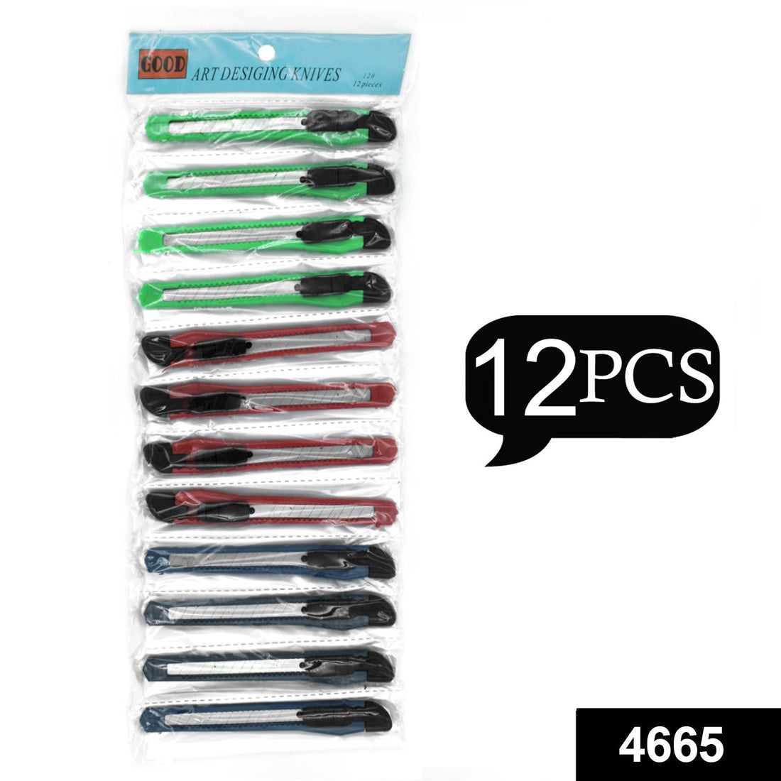 12-piece set of standard quality paper cutter knives