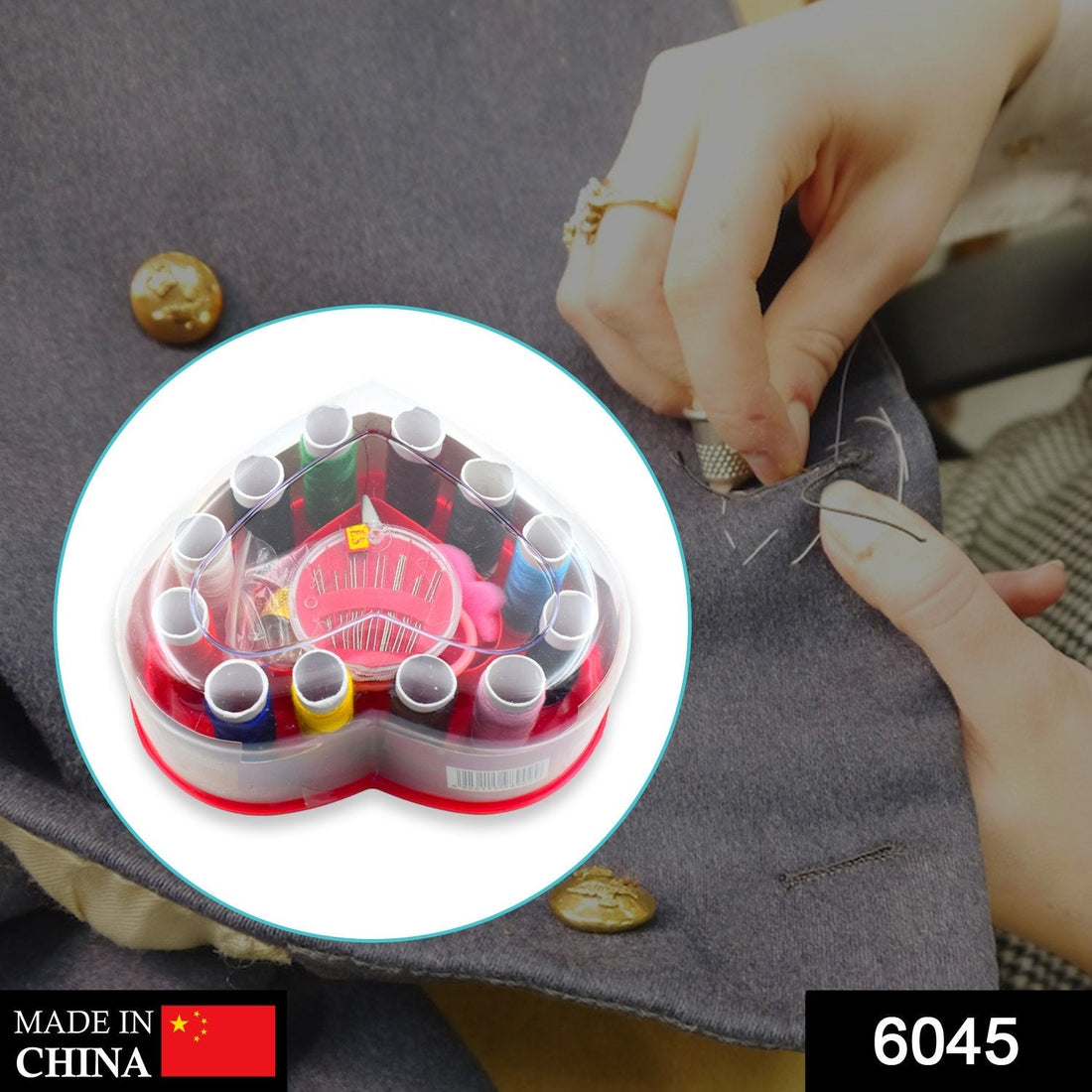 Heart-shaped sewing box with multi-functional design