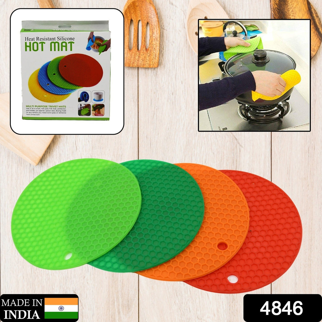 Silicone hot mat with non-slip surface