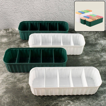 5 Compartments Socks / Handkerchief / Underwear Storage Box Socks Drawer Closet Organizer Storage Boxes (pack of 4)