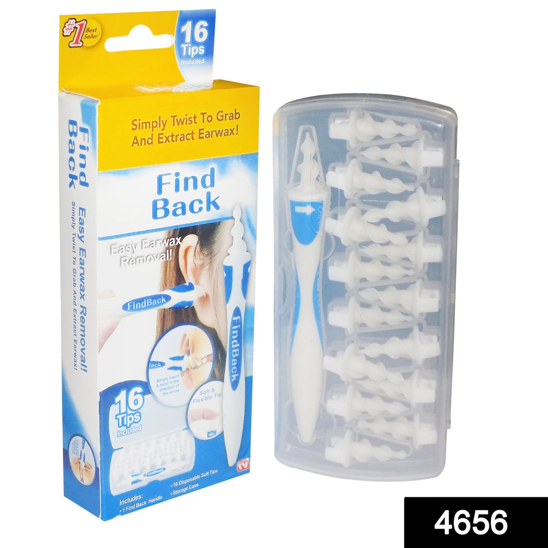 Smart swab silicone earwax removal tool with 16 tips.