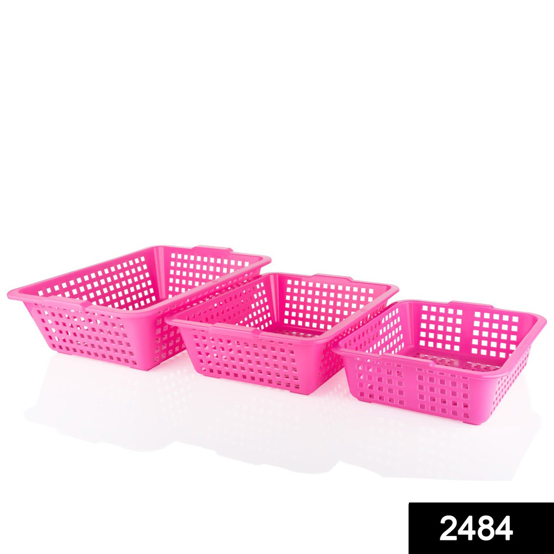 Plastic fruit baskets set of three sizes: large, medium, small