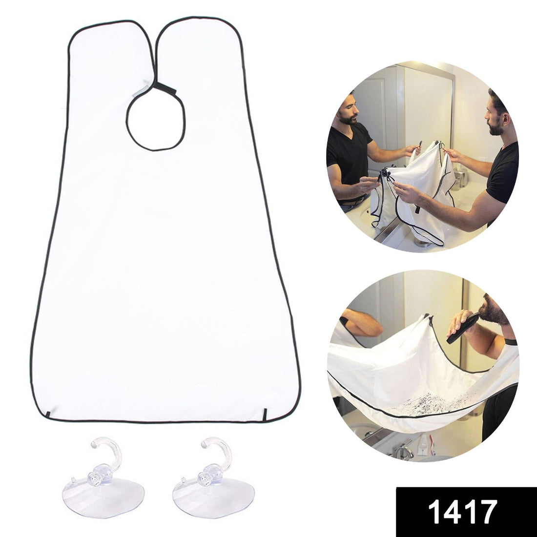 Beard apron for catching hair clippings during grooming