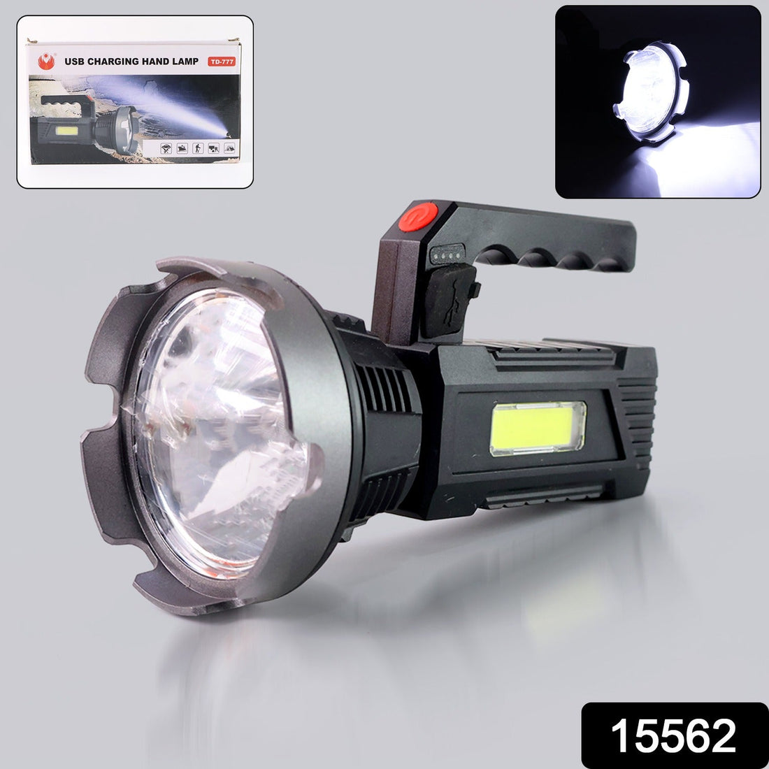 Multi-Function LED Torch with Side COB Light & USB Charging